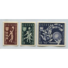 LITUANIA 1939 Yv. 370/2 SERIE COMPLETA DE ESTAMPILLAS NUEVAS CON GOMA, DEPORTES 28,5 EUROS